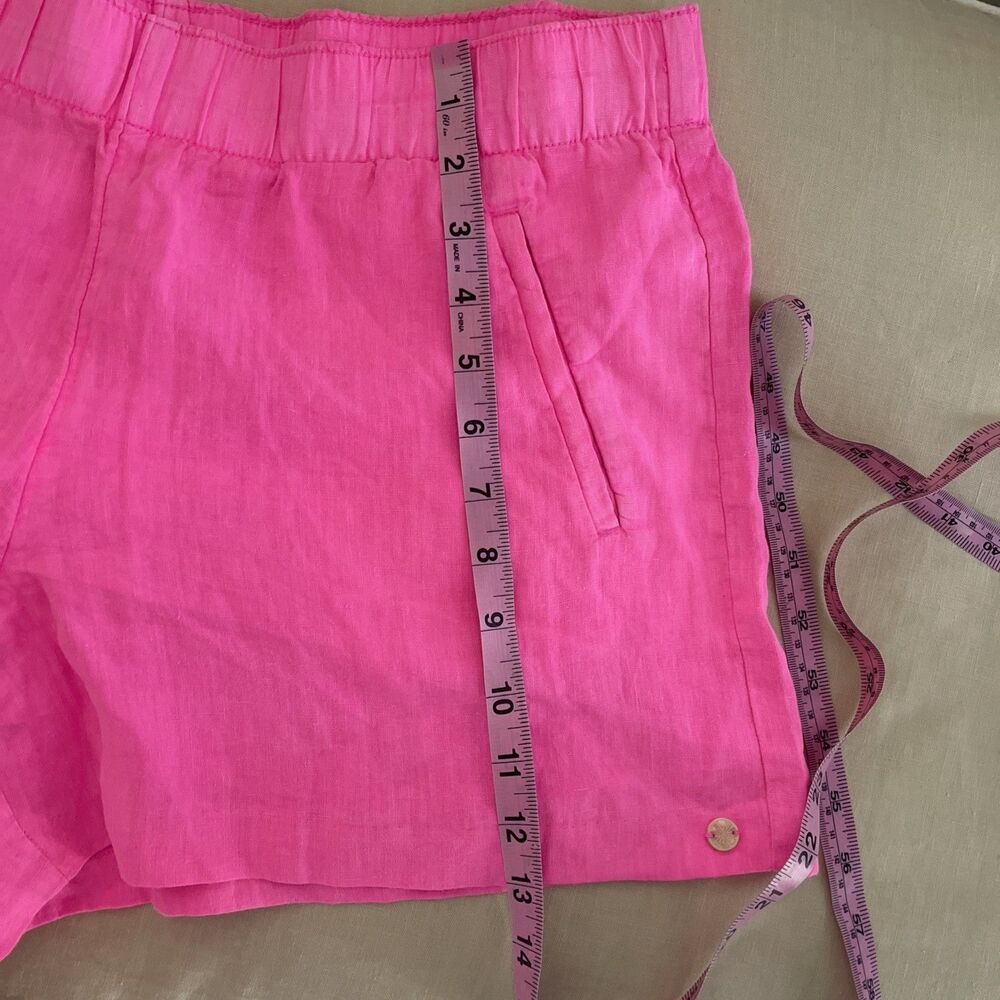 NWT Lilly Pulitzer ROXIE PINK LILO LINEN SHORTS Mid-Rise Pull-On L - Picture 7 of 8